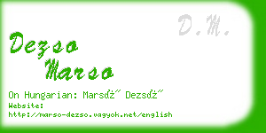 dezso marso business card